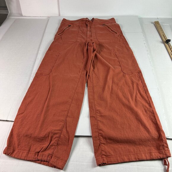 American Eagle Outfitters Pants - American Eagle Linen Blend Pants Women's 34x29* High Rise Wide Leg Orange Tag 12